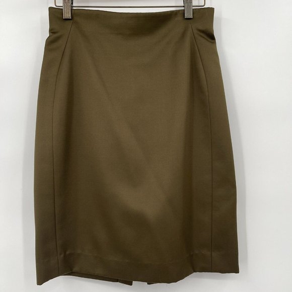 Worth Womens Wool Blend Pencil Skirt Size 4 Olive green lined career - Picture 2 of 4